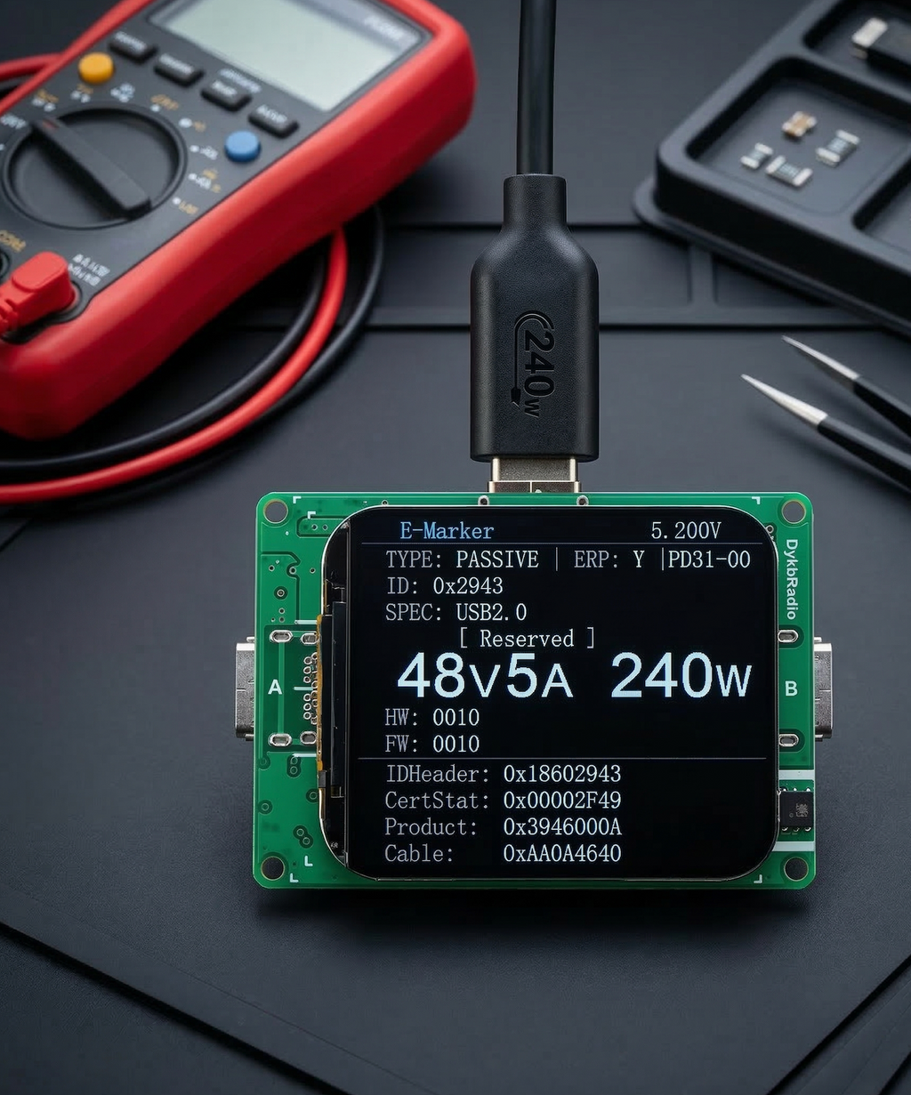 Certified [A-S] - USB-C E-marker Tester Reader